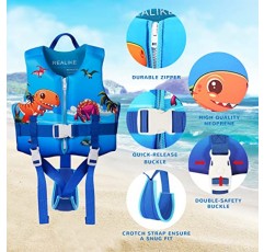 REALIKE 어린이 수영 조끼 유아 플로트 조정 가능한 안전 스트랩 유아용 수영 보조 장치 어린이 플로트 수영복, 2-10 세/22-88lbs에 적합
