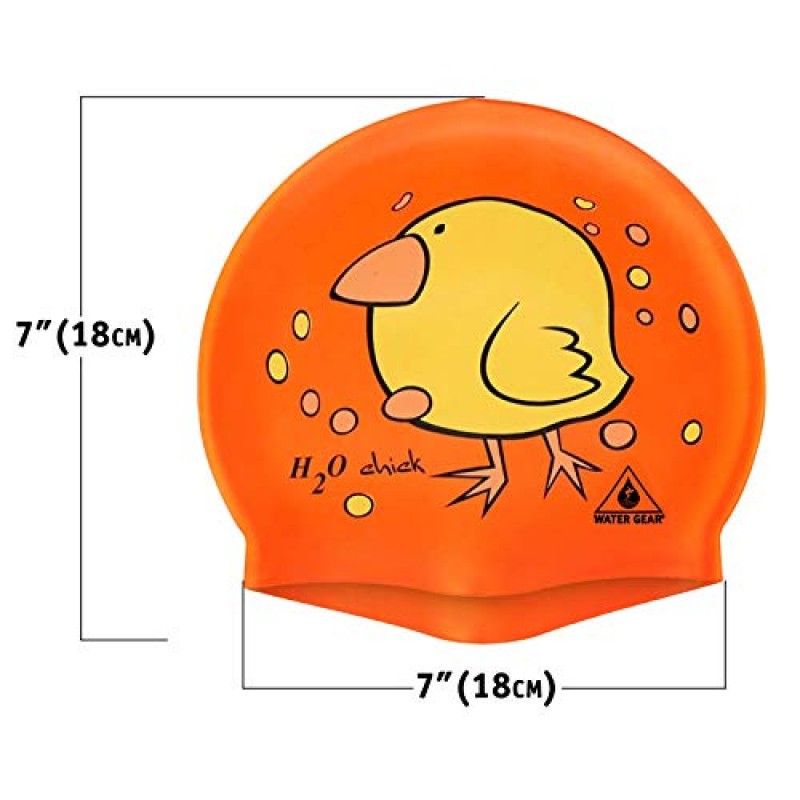 워터 기어 실리콘 성인 수영 모자 - 유연한 남여 공용 방수 - 짧은 머리와 긴 머리에 적합 - 성능 향상 - 여성 남성 및 청소년 - 철인 3종 경기 수영 선수 및 운동선수