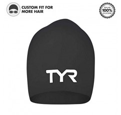 TYR 성인용 긴 머리 주름 방지 실리콘 수영 모자