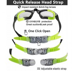 EverSport 어린이 수영 고글, 십대 어린이를 위한 수영 고글 2개 팩, 4-16세용 안개 방지 자외선 방지 청소년 수영 안경