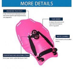Hikeen 수영 패들 핸드, 조절 가능한 스트랩이있는 수영 훈련 핸드 패들, 어린이 성인용 수영 핸드 패들