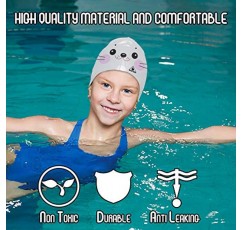 워터 기어 크리터 캡 - 매우 내구성이 뛰어난 어린이용 수영 모자 - 수영 기술을 향상하고 물에 대한 자신감을 심어주는 데 적합 - 오래 지속되는 유아용 수영 모자