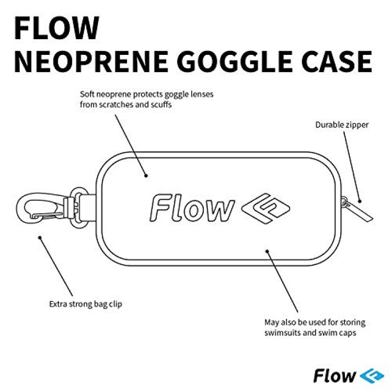 Flow 수영 고글 케이스 - 배낭용 가방 클립이 포함된 수영 고글용 보호 케이스