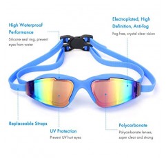 Firesara 수영 모자 수영 고글, 여성용 남성용 3D 인체 공학적 실리콘 수영 모자