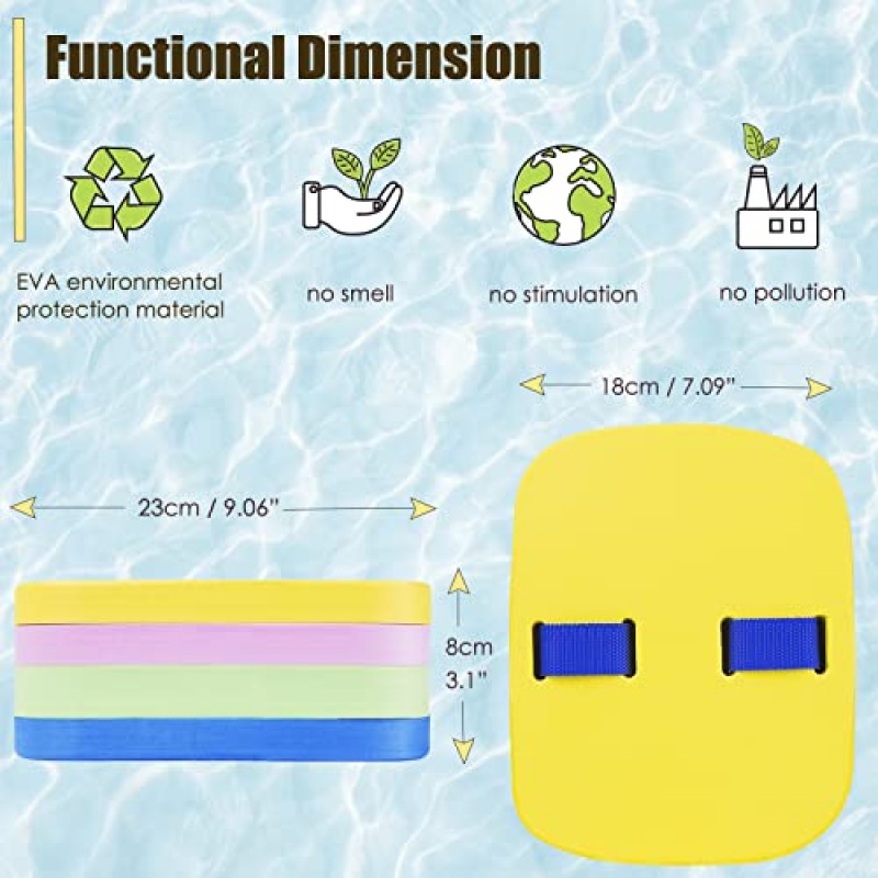 Egoelife 폼 백 플로팅 보드 킥보드 수영 훈련 보조 어린이 수영 초보자를 위한 버클 벨트 포함