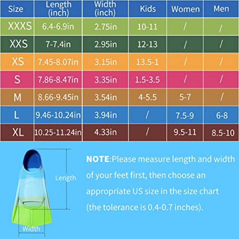 Foyinbet 어린이 수영 지느러미, 짧은 청소년 오리발 수영 훈련 핀 어린이를위한 무릎 수영 소녀 소년 초보자