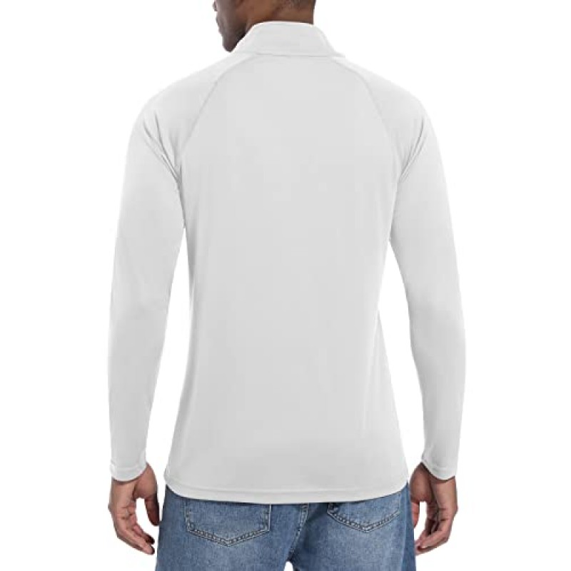 EKLENTSON Mens Sun Protection Shirts UPF 50+ 퀵 드라이 수영 러쉬 가드 긴 소매 티셔츠 야외 낚시용 1/4 Zip