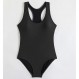 Womens Conservative Athletic Racerback 스포티 한 블랙 원피스 트레이닝 수영복 수영복 수영복 청소년을위한 겸손한