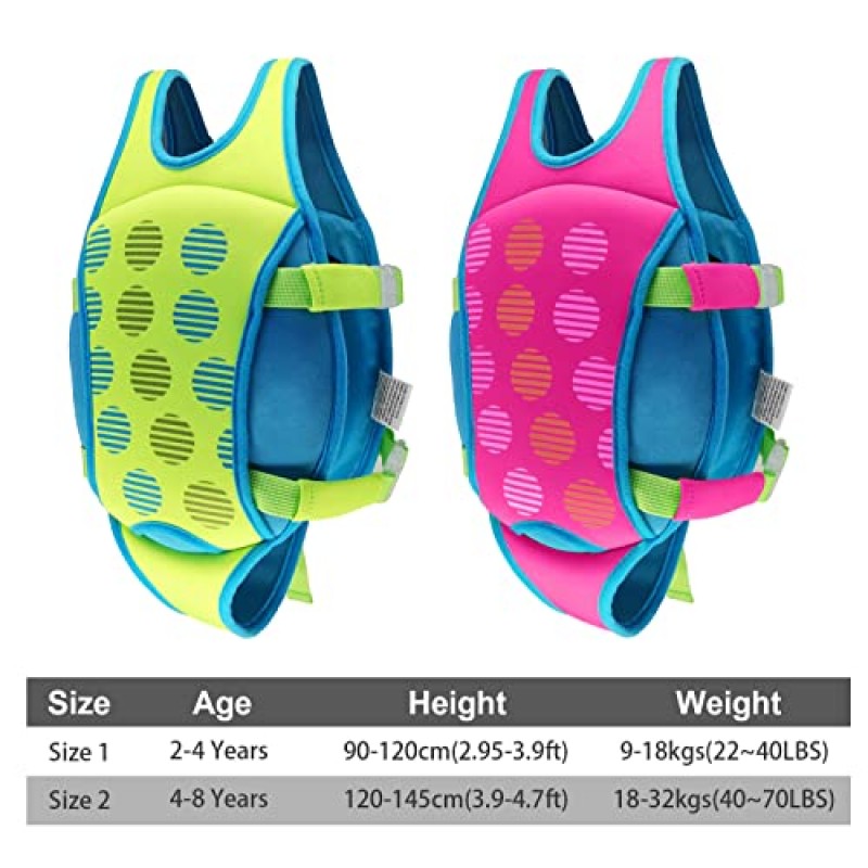 Fstcrt 어린이 수영 조끼, 유아용 수영 재킷, 유아용 플로티, 수영장용 어린이 플로티, 2-8세/22-70Lbs 소년 소녀용 어린이 부력 보조 수영 재킷