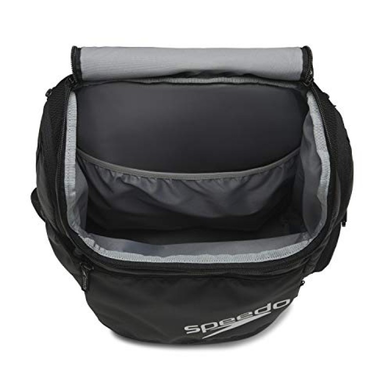 Speedo 남녀공용 대형 팀스터 2.0 백팩 35리터, Speedo 블랙