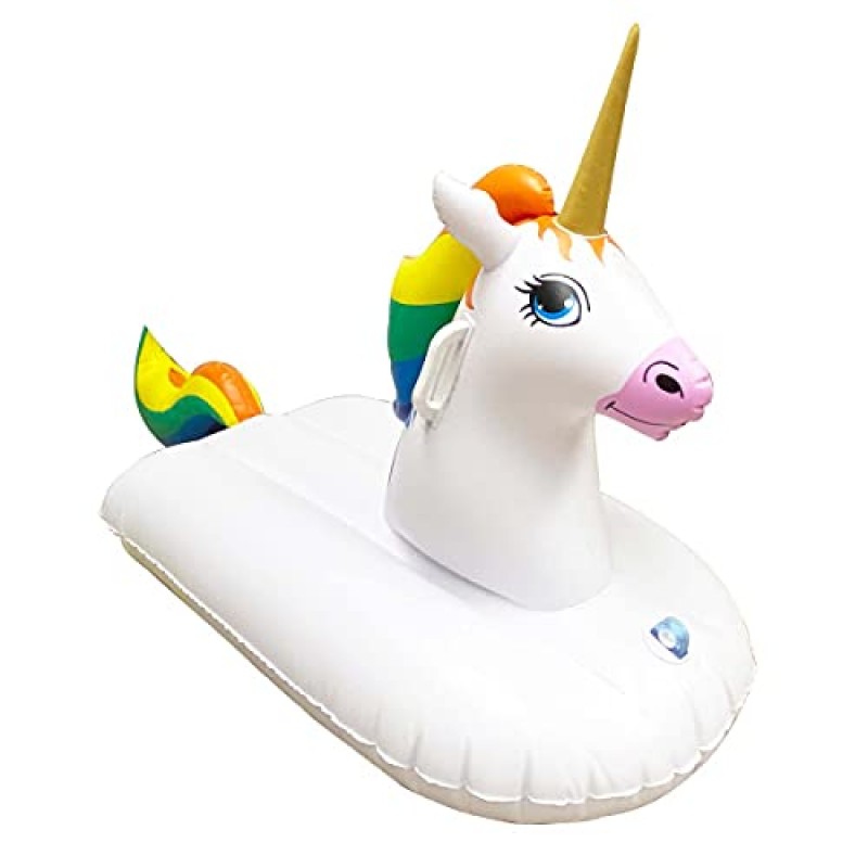 Jet Creations Rainbow Unicorn 디자인 팽창식 라이드 온, 풀 워터힐 잔디 슬라이딩 썰매, 최대 120lbs, FUN-UNICORNx49