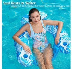 Jasonwell 풍선 풀 플로트 의자 - 2 팩 플로팅 풀 의자 수영장용 라운지 플로트 물 의자 컵 홀더가 있는 풀 라운지 성인용 장난감 파티 플로트 XL