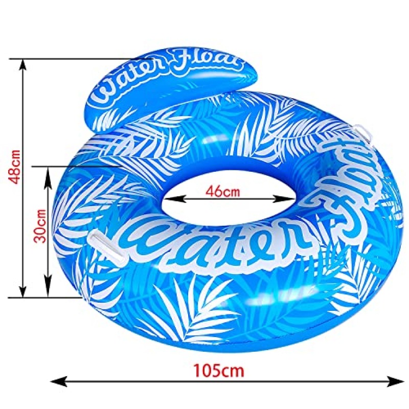 풍선 풀 플로트, 호수 플로트, 에어 소파 플로팅 의자, 물 파티 및 수상 레크리에이션을 위한 성인 및 어린이에게 이상적, 매우 깊은 음료수 홀더 포함