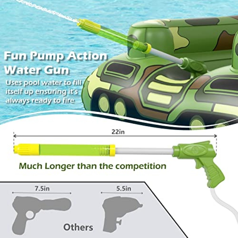 팽창식 탱크 풀 수레 성인 - Jasonwell 수영장 수레 물 대포 총을 가진 수영장 탱크 수영 부동 뗏목 호수 해변 파티 수영장 장난감 소년 소녀 유아 어린이