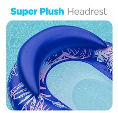 (2팩) 성인용 풀 라운지 플로트 머리 받침대가 있는 수영장 워터 라운지, 메쉬 바닥(Galvanox 제작)