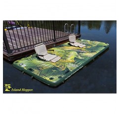 Island Hopper Lakeside Tropical Graphics 시리즈 10피트 공기주입식 플로팅 도크 및 바운서 슬라이드