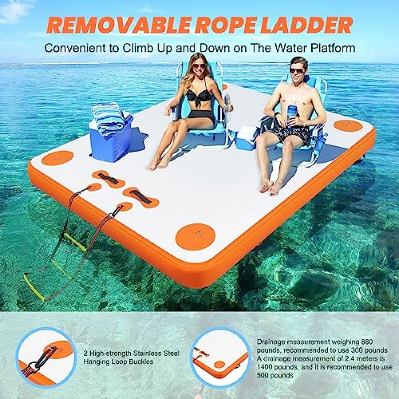 성인 어린이 수중 레크리에이션을 위한 풍선 플로팅 도크 워터 매트 플랫폼 섬 호수 수레