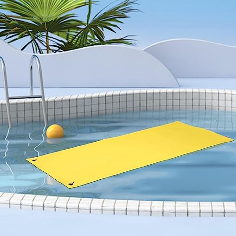 Tachiuwa 풀 워터 플로팅 매트 3 레이어 워터 뗏목 (무작위 색상) 담수 및 바닷물 용 106x35.4x1.3 인치 내구성이 뛰어난 휴대용 물 침대