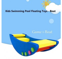 어린이 수영장 부동 장난감 보트 워터 슬라이드, 어린이 야외 수상 게임을위한 거품 풀 수레, 180x70x40cm