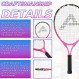 어린이용 테니스 라켓 주니어 유아용 스타터 키트 17-25" 소녀용 핑크색 및 소년 노란색 420D 나일론 어깨 끈 가방 포함