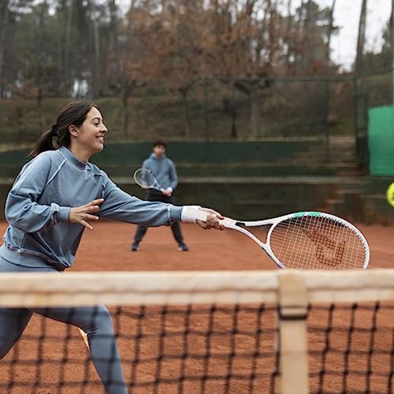 PIKASEN 성인 레크리에이션 2인용 27인치 테니스 라켓 오버그립 2개와 테니스 가방 1개가 포함된 테니스 라켓 세트. 초보자와 학생 훈련에 적합
