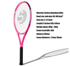 Senston 27 인치 테니스 라켓 전문 테니스 라켓, 좋은 컨트롤 그립, 커버가 달린 끈, 테니스 오버 그립, 진동 댐퍼