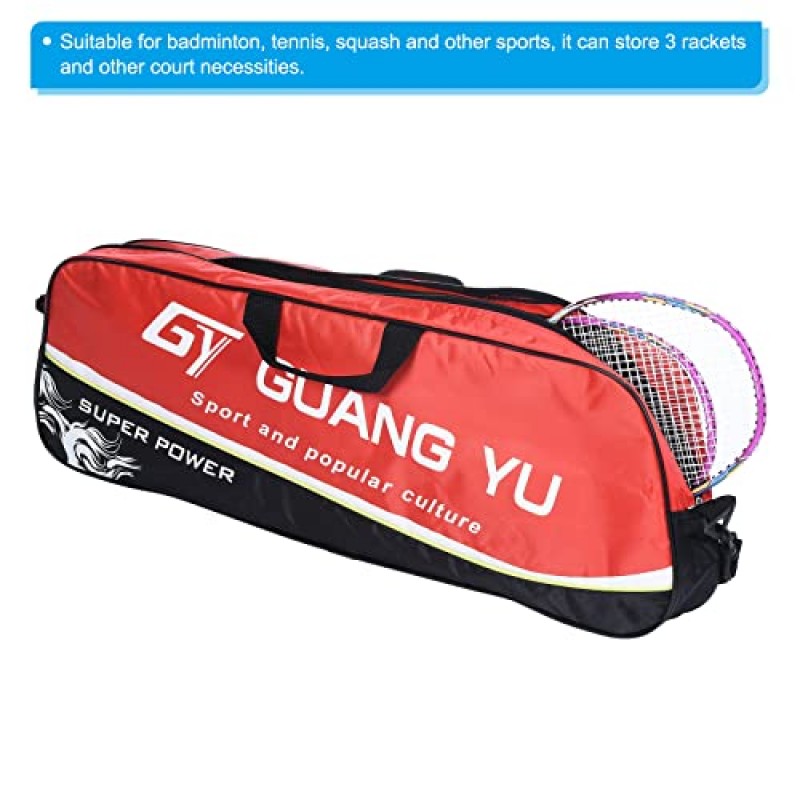PATIKIL 3 라켓 테니스 가방, 배드민턴 라켓 배낭 방수 더플 운반 가방 조절 가능한 스트랩이있는 대용량