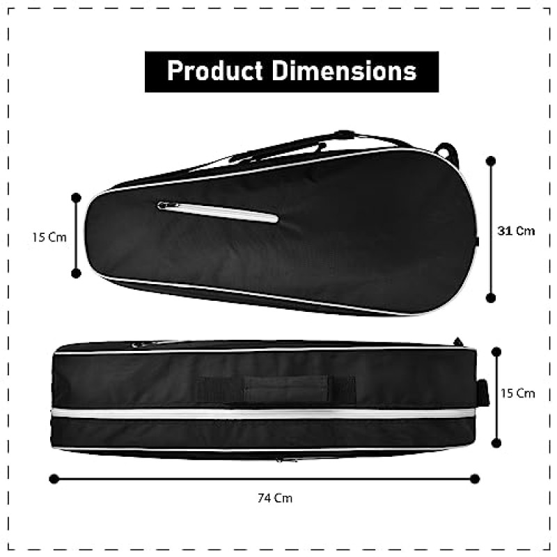 SONDAFIT 테니스 백 - 라켓 3개를 쉽게 완벽하게 보관 - 세련되고 내구성이 뛰어난 남성용 및 여성용 테니스 라켓 백팩 - 비교할 수 없는 내구성과 패션