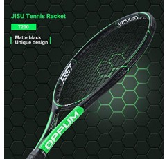 OPPUM 성인 탄소 섬유 테니스 라켓, 초경량 테니스 라켓 충격 방지 및 던지기 방지, 테니스 가방 테니스 오버 그립 포함