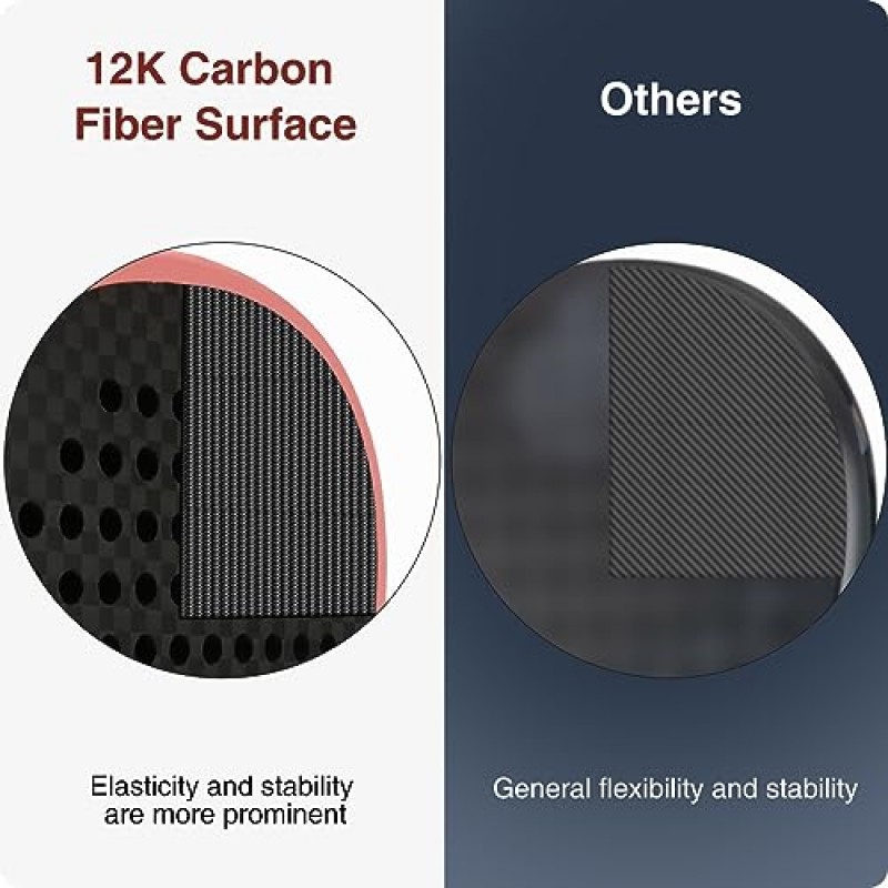 TIAPAD 파델 라켓 12K 탄소 섬유 표면, EVA 메모리 플렉스 폼 코어 POP 테니스, 초보자 및 전문가를 위한 파델 라켓 선물