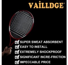 Vailldge 테니스 라켓 그립 테이프 - 패턴 도트 그립 테이프 땀 흡수 테니스 그립 테니스 라켓용 미끄럼 방지 오버그립 스쿼시 라켓 배드민턴 야구 배트 탁구 패들