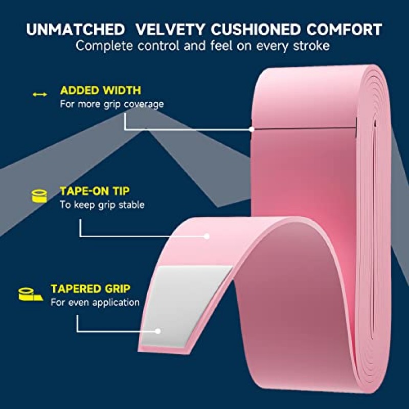 테니스 라켓 그립 테이프 - 피클볼 스쿼시를 위한 벨벳 같은 편안함과 건조함을 유지하고 땀을 흡수하는 프리컷 테니스 라켓 오버그립 배드민턴 야구 드럼스틱 라켓볼 덤벨 (3/6/12개)