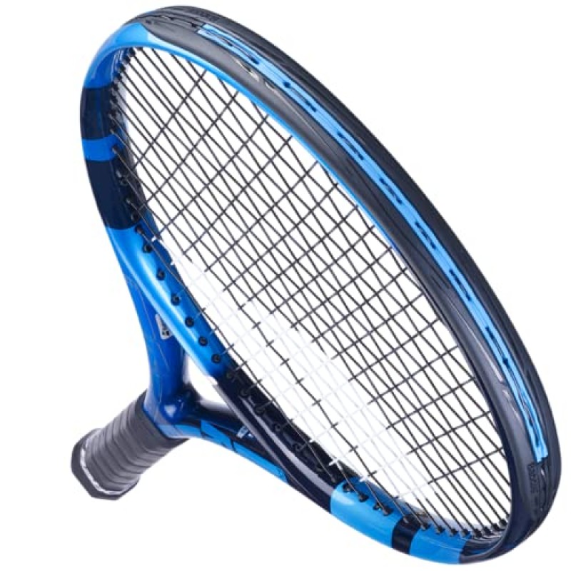 Babolat Pure Drive 110 테니스 라켓(10세대) - 중간 범위 장력의 16g 흰색 Babolat Syn Gut 연결