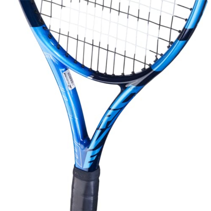 Babolat Pure Drive 110 테니스 라켓(10세대) - 중간 범위 장력의 16g 흰색 Babolat Syn Gut 연결