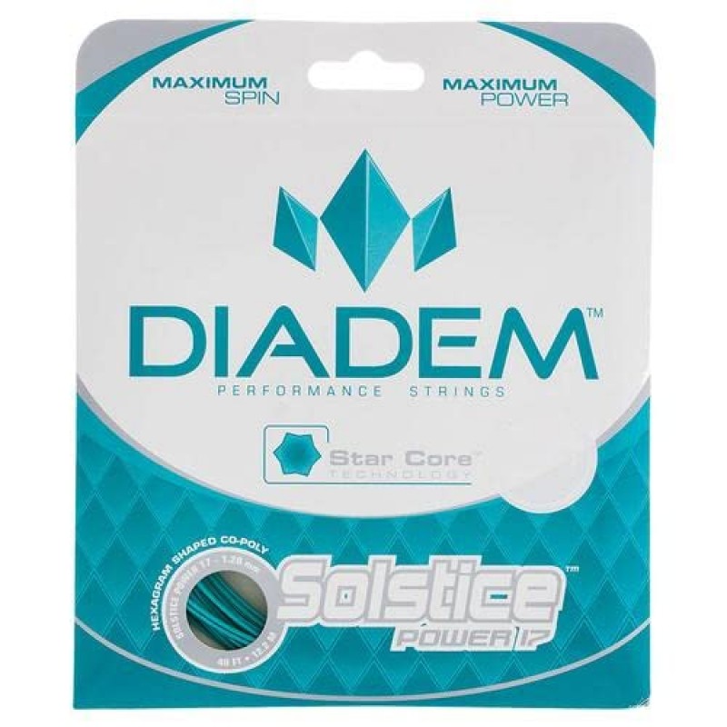 Diadem Solstice Power (16-1.30mm) 테니스 스트링 (청록색)