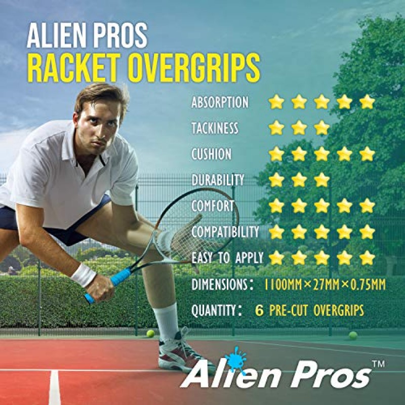 ALIEN PROS 12팩 레드 & 블루 테니스 라켓 그립 테이프 - 고성능을 위해 라켓을 감싸세요