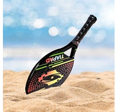 비치 테니스 라켓 카본, EVA 메모리 폼 코어가 있는 비치 테니스 패들, 22mm 샌드 그릿 표면 라켓 패들 28 홀 커버 백이 있는 전문 패들