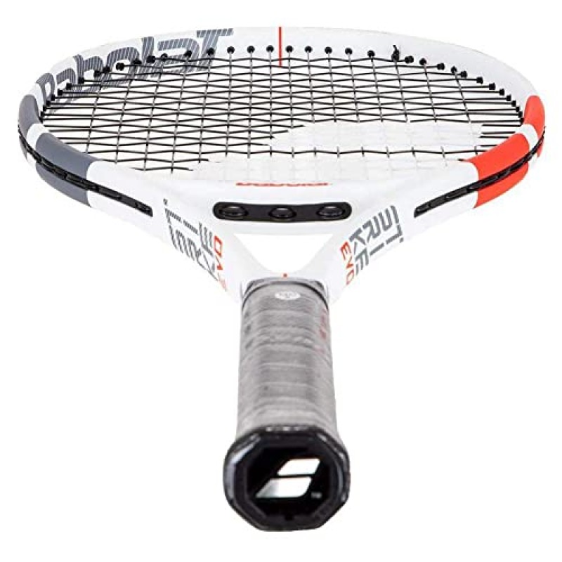 Babolat Strike Evo 스트링 테니스 라켓과 원하는 색상의 RH3 Club 필수 테니스 백이 번들로 제공됩니다.