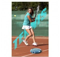 테니스 훈련 장비. 테니스 자가 연습 장비: 휴대용 홀더 1개 + 번지 코드가 있는 테니스 공 3개 + 테니스 라켓 그립 테이프 2개. 휴대용 테니스 연습