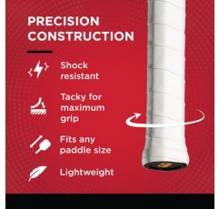 GAMMA 스포츠 수프림 오버그립, 테니스, 피클볼, 스쿼시, 배드민턴, 라켓볼용, 내구성 및 흡수성, 적용 용이