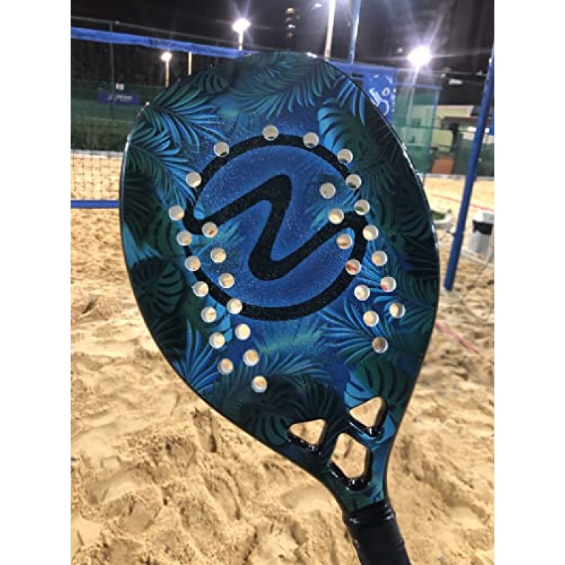 OZZYE BEACH TENNIS 라켓 3k 카본 프레임 - 샌드 그릿 표면 - 32 홀 - EVA 소프트 코어 - 휴대용 가방 포함 - OZZYE BEACH TENNIS 패들 라켓