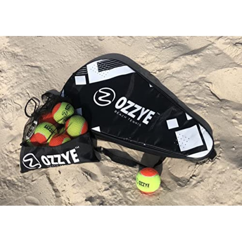 OZZYE BEACH TENNIS 라켓 3k 카본 프레임 - 샌드 그릿 표면 - 32 홀 - EVA 소프트 코어 - 휴대용 가방 포함 - OZZYE BEACH TENNIS 패들 라켓