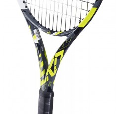 Babolat Pure Aero + 테니스 라켓(7세대) - 중간 범위의 장력으로 16g 흰색 Babolat Syn Gut를 연결함