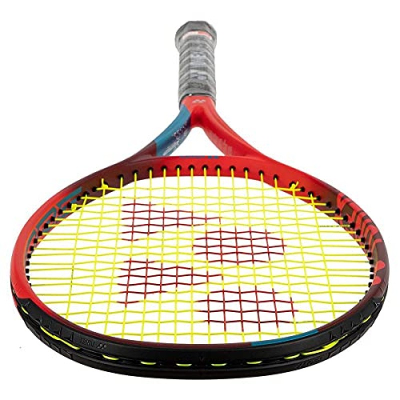 Yonex VCORE 100 6세대 탱고 레드 테니스 라켓 원하는 색상의 합성 거트 라켓 스트링 연결 - 16x19 스트링 패턴