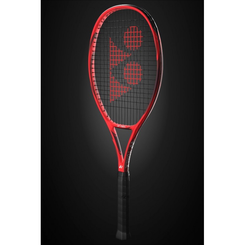 Yonex VCORE 100 6세대 탱고 레드 테니스 라켓 원하는 색상의 합성 거트 라켓 스트링 연결 - 16x19 스트링 패턴