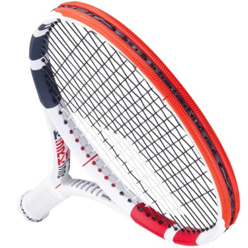 Babolat Pure Strike 16/19 테니스 라켓(3세대) - 중간 범위의 장력으로 16g 흰색 Babolat Syn Gut를 연결함