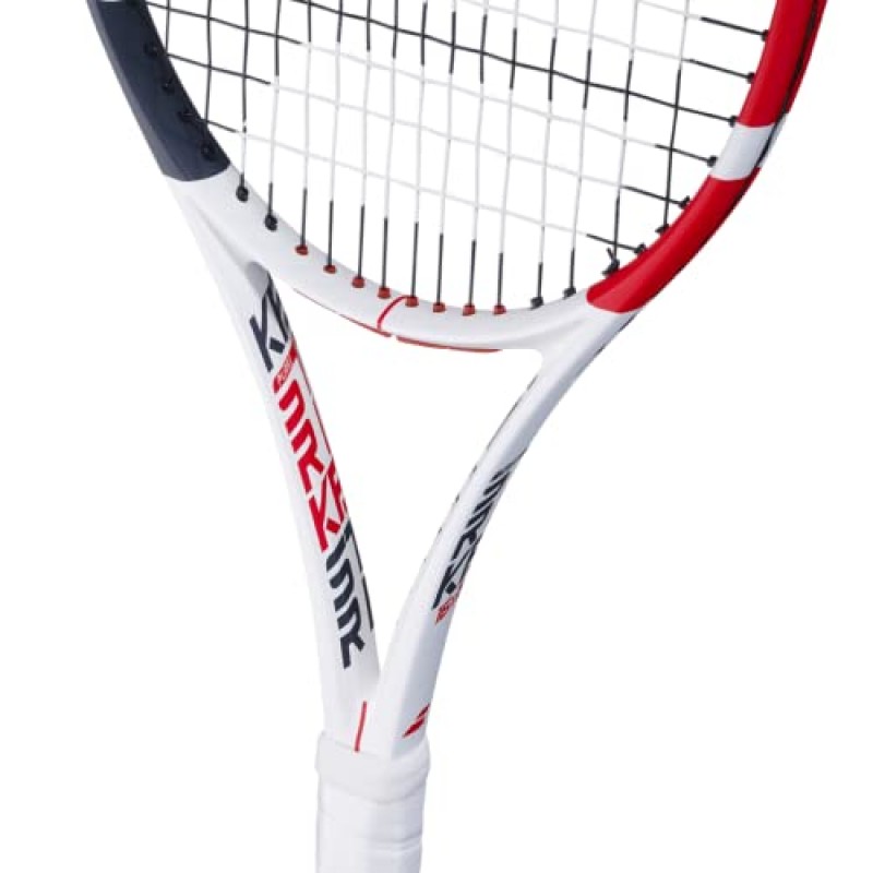 Babolat Pure Strike 16/19 테니스 라켓(3세대) - 중간 범위의 장력으로 16g 흰색 Babolat Syn Gut를 연결함