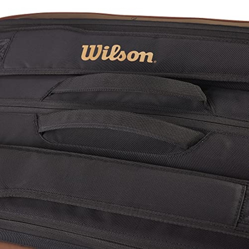 WILSON Pro Staff V14 슈퍼 투어 테니스 라켓 백 - 15 팩, 브라운