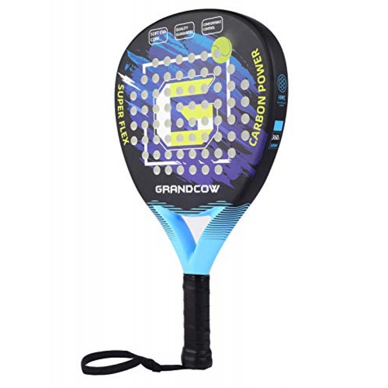 GRANDCOW 테니스 패들 라켓 Padel 탄소 섬유 표면, EVA 메모리 플렉스 폼 코어 다이아몬드 모양 POP 패들 라켓