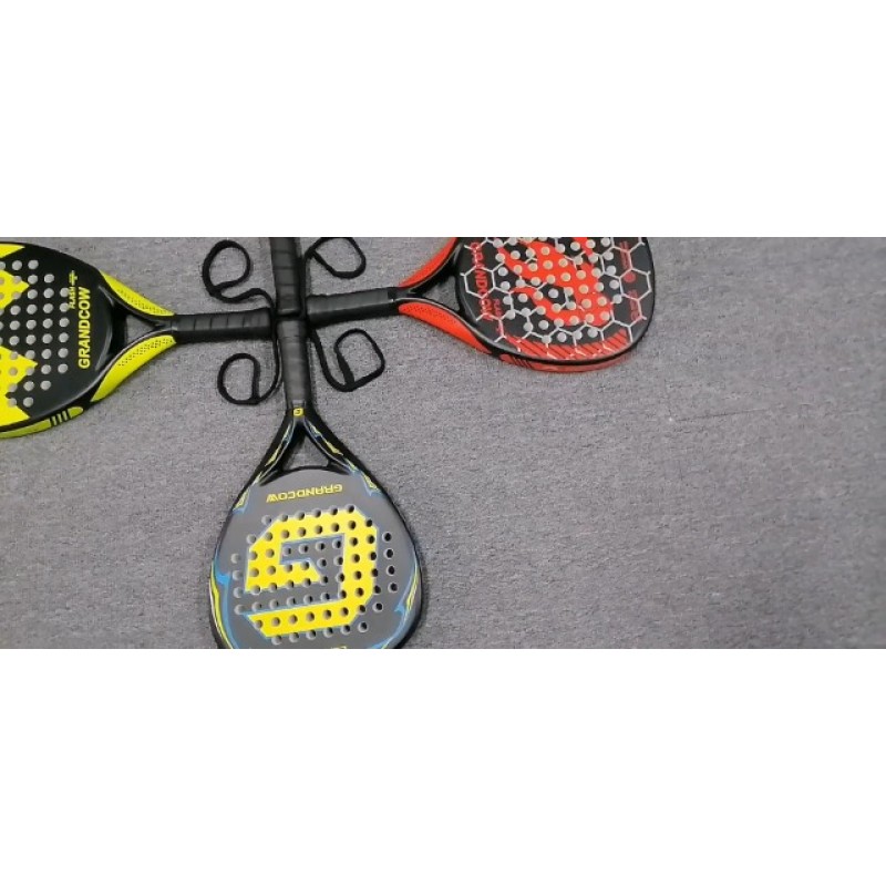 GRANDCOW 테니스 패들 라켓 Padel 탄소 섬유 표면, EVA 메모리 플렉스 폼 코어 다이아몬드 모양 POP 패들 라켓